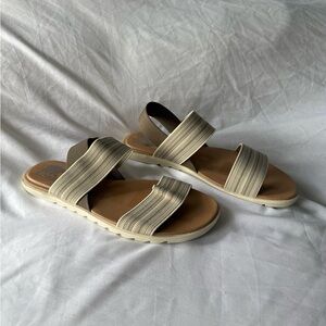 Sorel Ella 2 Ankle Wrap Suede Slingback Strappy Sandals Womens 9 EUC So Cute